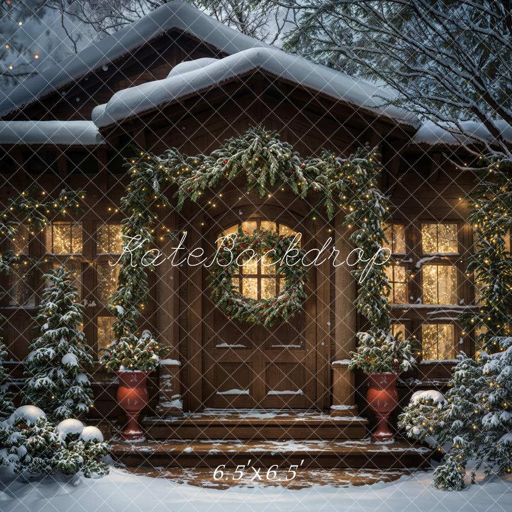 Kate Winter Night Christmas Cabin Backdrop Designed by Chain Photography - Image 2