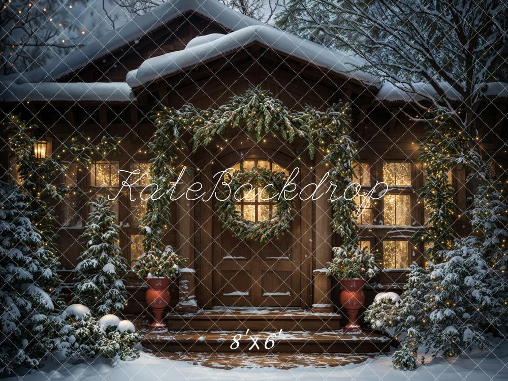 Kate Winter Night Christmas Cabin Backdrop Designed by Chain Photography - Image 3