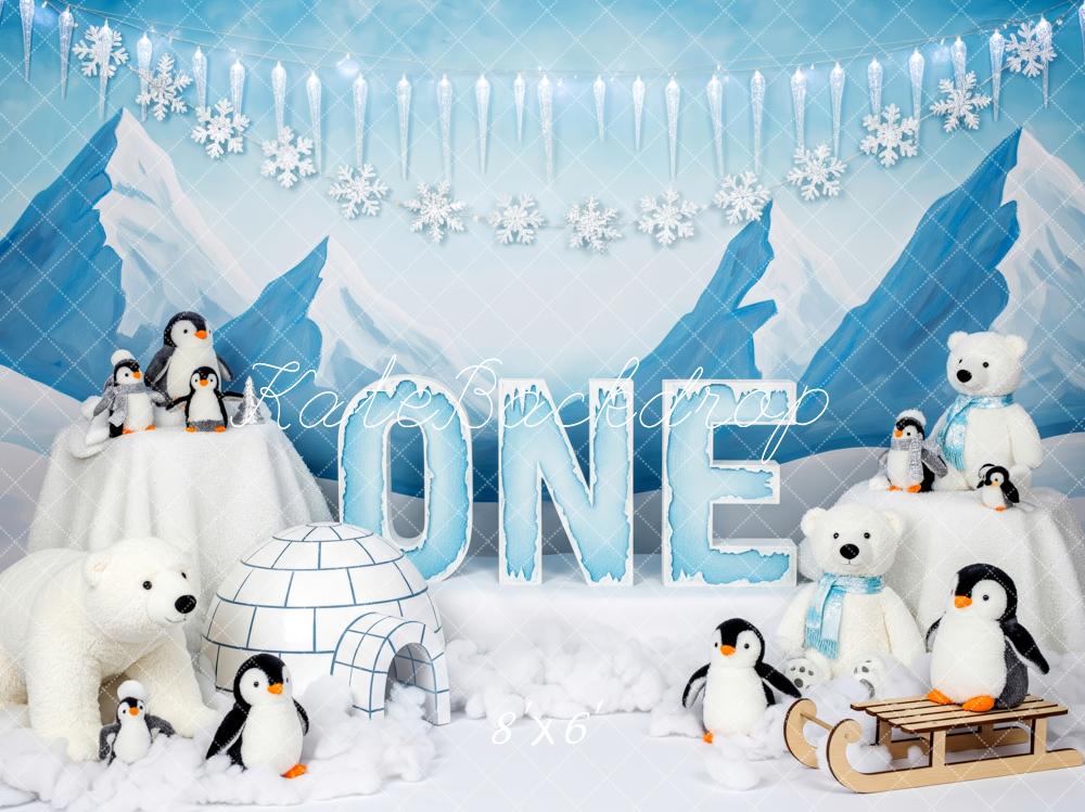 Kate Winter Penguins Polar Bears Igloo Backdrop Designed by Patty Robert - Image 3