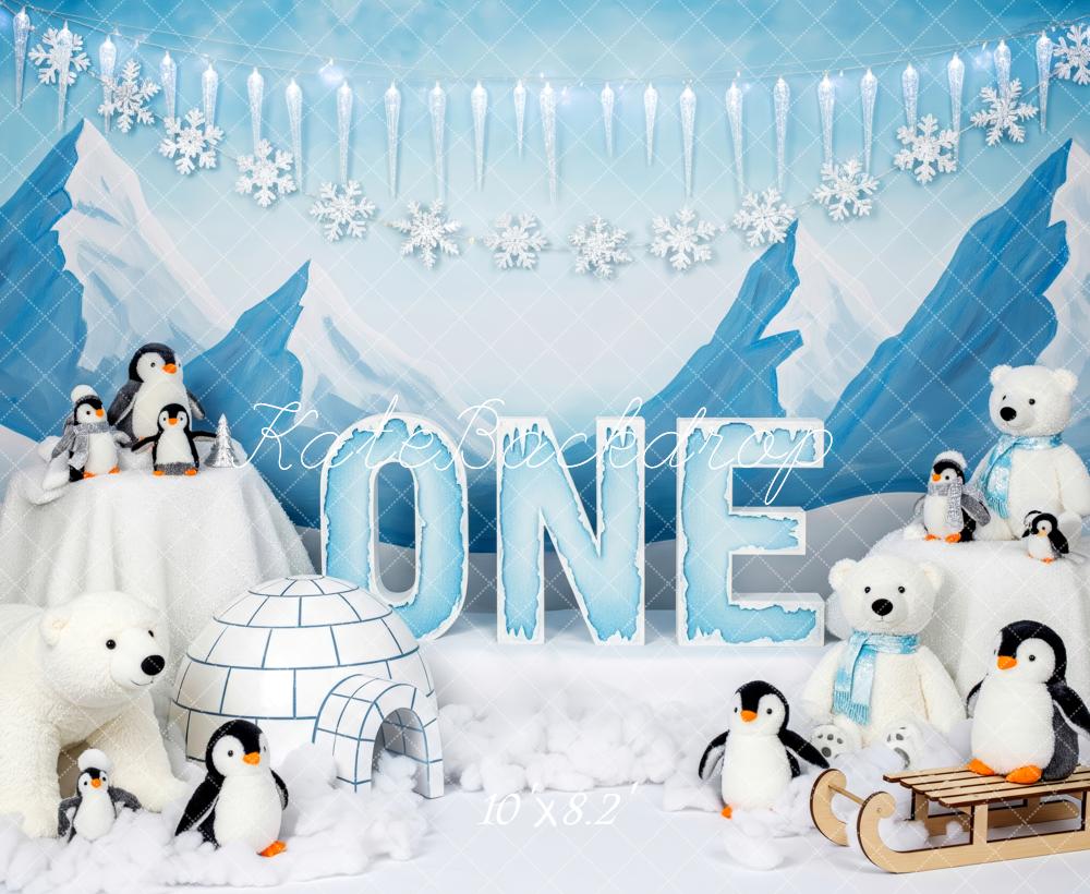 Kate Winter Penguins Polar Bears Igloo Backdrop Designed by Patty Robert - Image 6