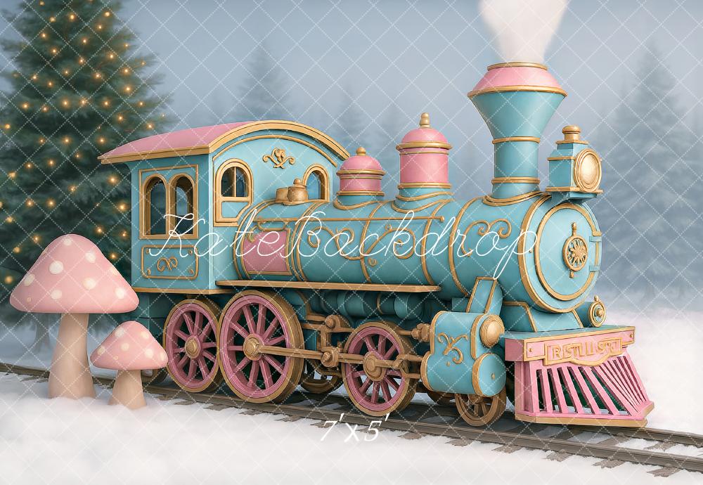 Kate Winter Polar Train Snow Christmas Backdrop Designed by Ashley Paul - Image 2