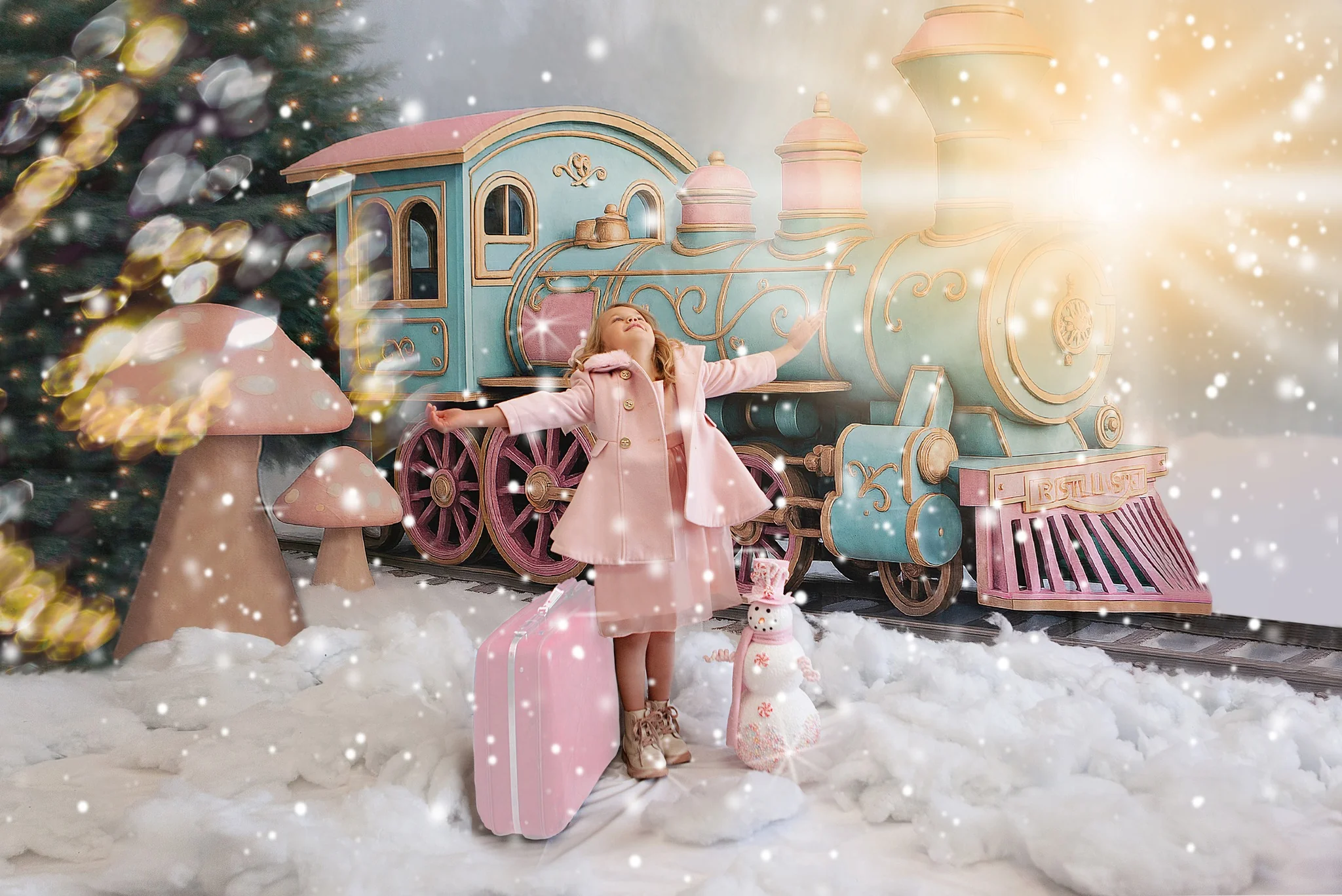 Kate Winter Polar Train Snow Christmas Backdrop Designed by Ashley Paul - Image 3