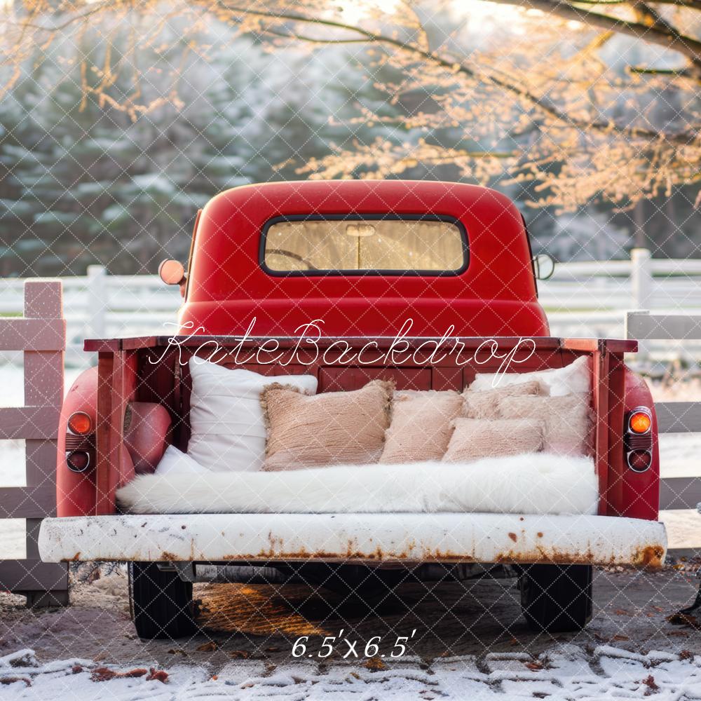 Kate Winter Red Back Truck Backdrop Designed by Mini MakeBelieve - Image 2