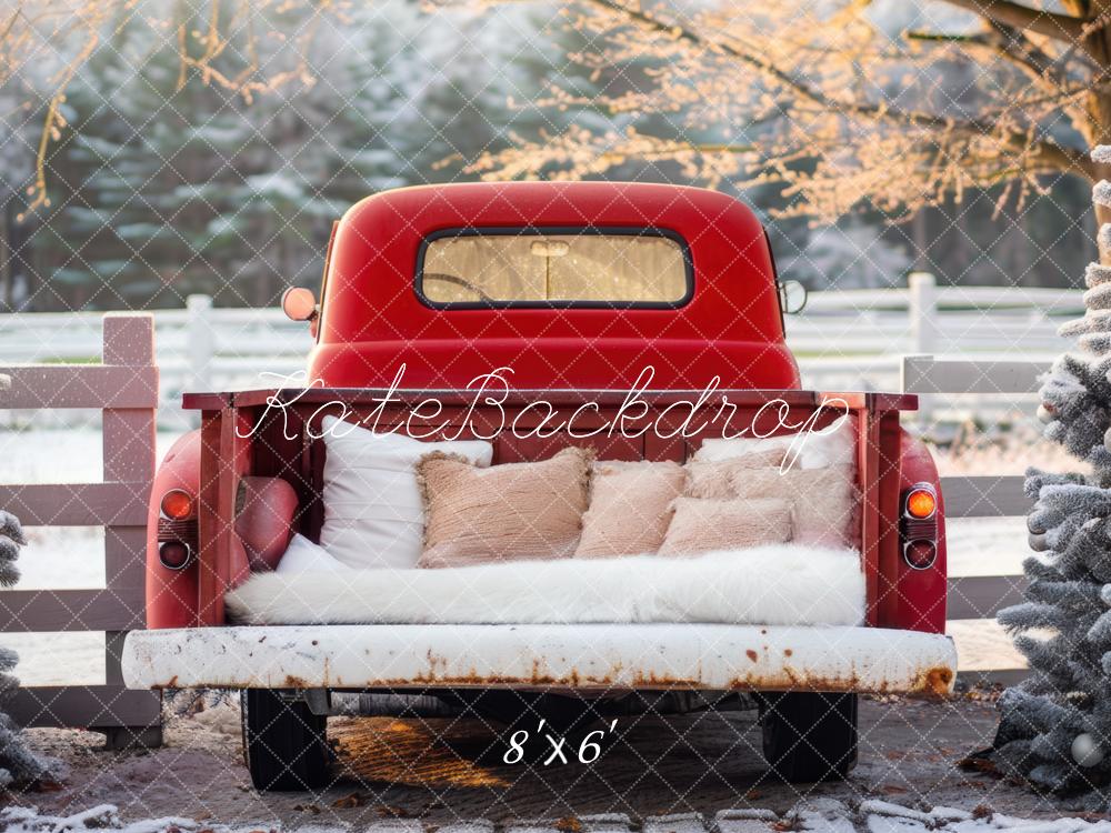 Kate Winter Red Back Truck Backdrop Designed by Mini MakeBelieve - Image 3
