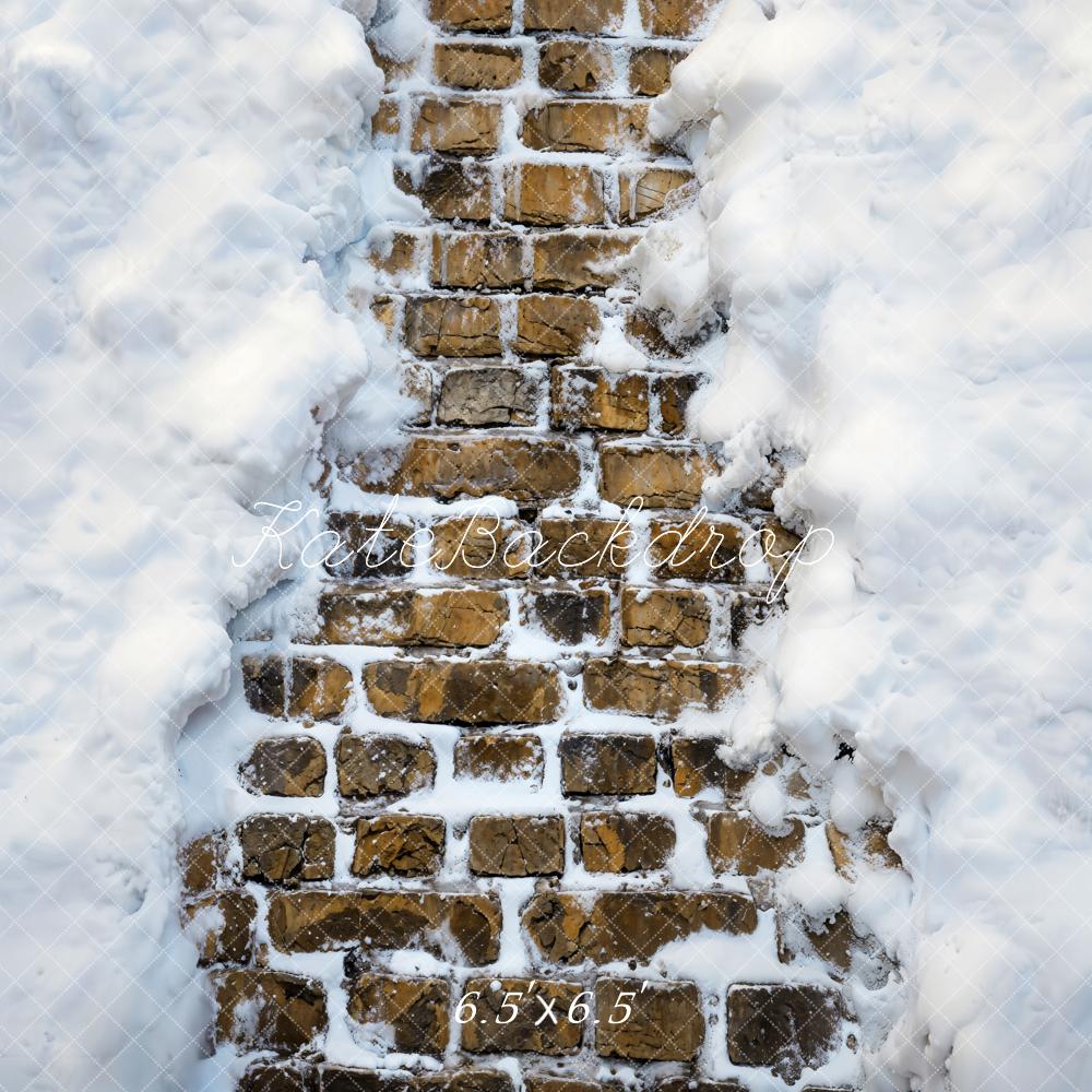 Kate Winter Snow Brick Road Floor Backdrop Designed by Kate Image - Image 2