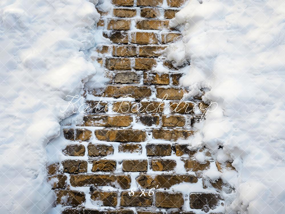 Kate Winter Snow Brick Road Floor Backdrop Designed by Kate Image - Image 3