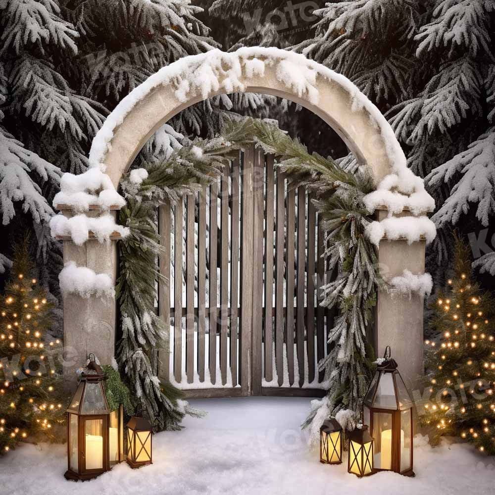 Kate Winter Snow Christmas Tree Backdrop Designed by Chain Photography - Image 2