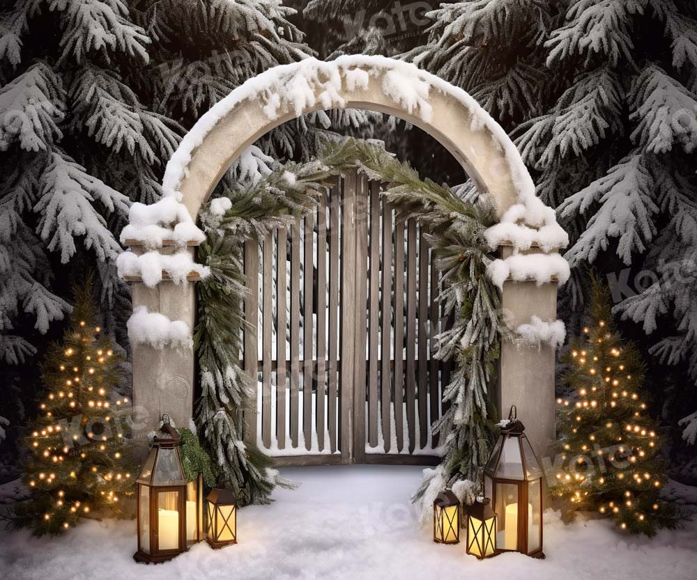 Kate Winter Snow Christmas Tree Backdrop Designed by Chain Photography - Image 3