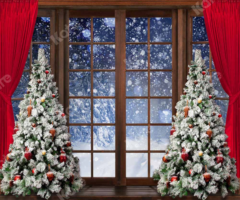 Kate Winter Snow Christmas Window Backdrop Designed by Chain Photography - Image 5