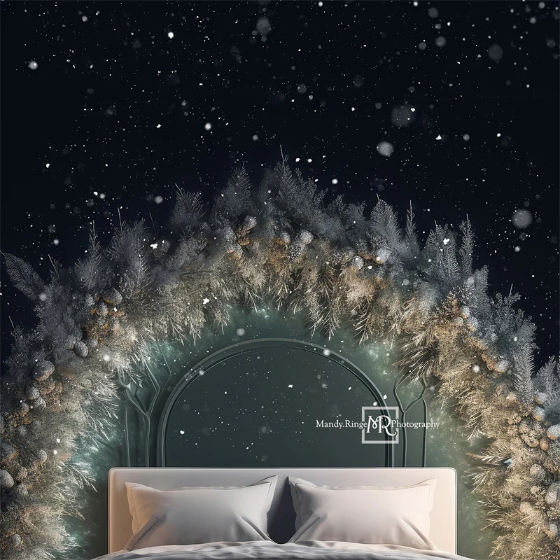 Kate Winter Snow Christmas Headboard Backdrop Designed by Mandy Ringe Photography - Image 2