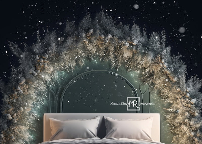 Kate Winter Snow Christmas Headboard Backdrop Designed by Mandy Ringe Photography - Image 3