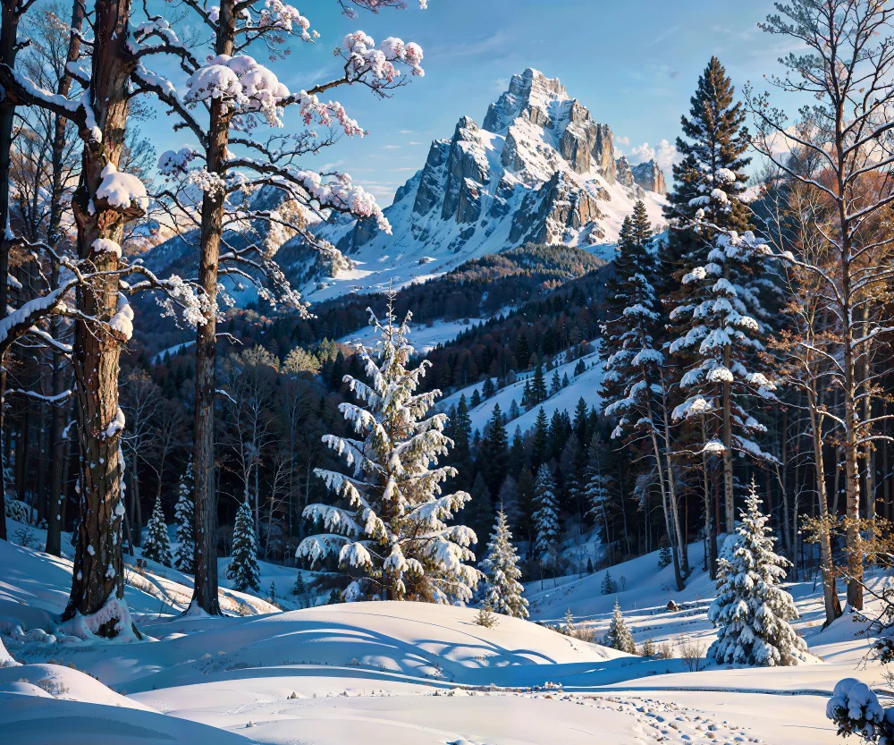 Kate Winter Snow Mountain Backdrop for Photography - Image 4