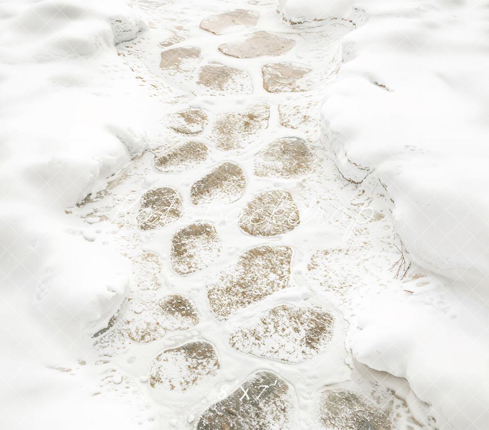 Kate Winter Snow Path Vinyl Floor Backdrop - Image 2