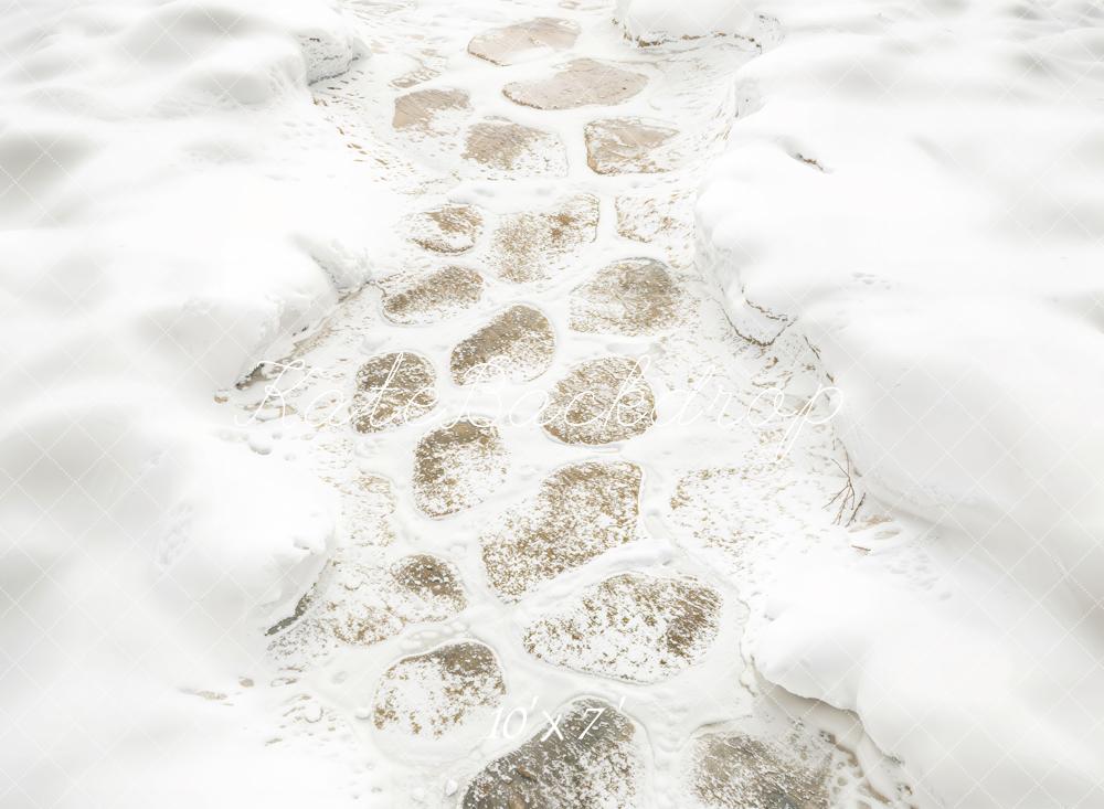 Kate Winter Snow Path Vinyl Floor Backdrop - Image 4