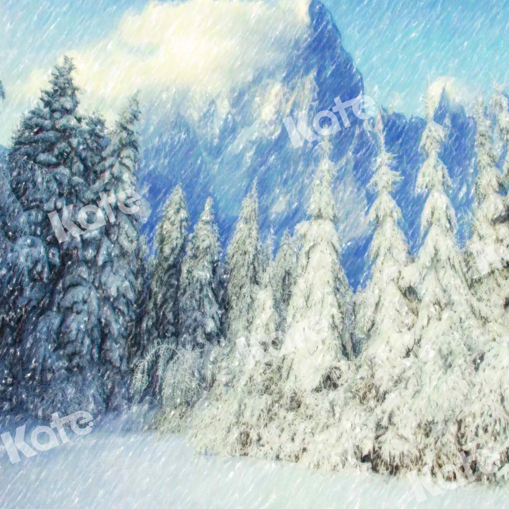 Kate Winter Snow Scene Forest Backdrop Designed by GQ - Image 2