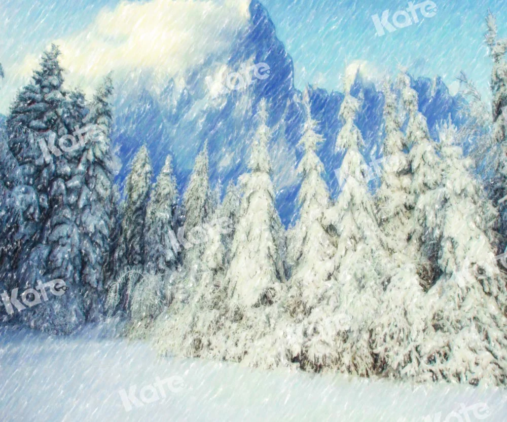 Kate Winter Snow Scene Forest Backdrop Designed by GQ - Image 3