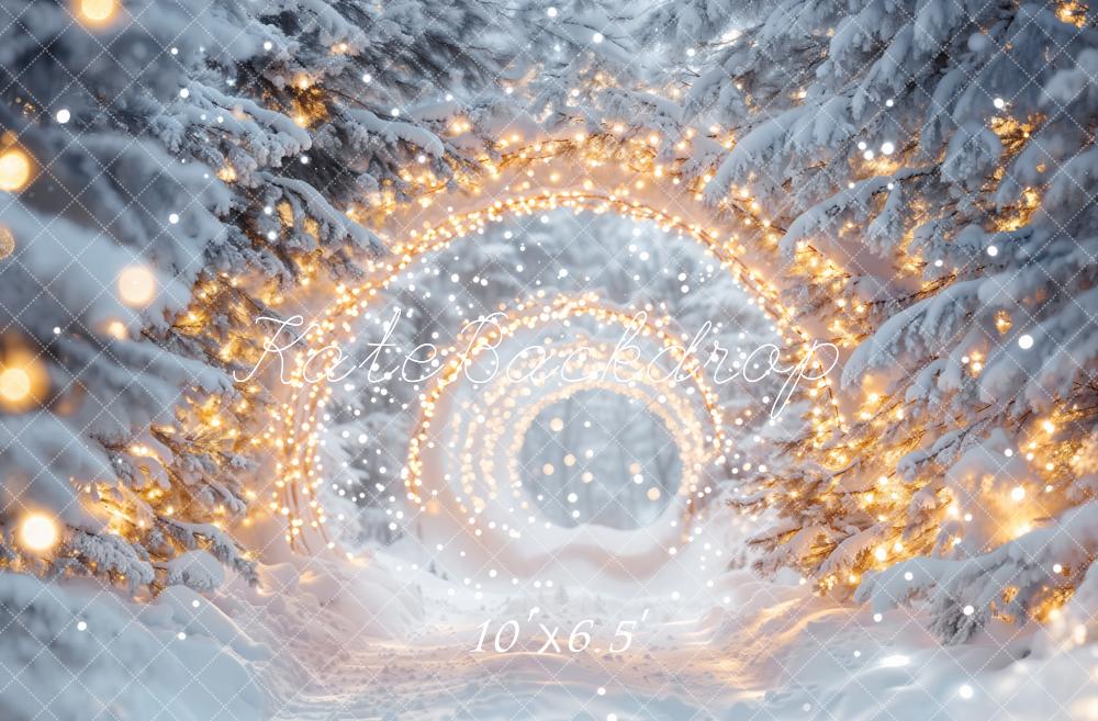 Kate Winter Snow Wonderland Lights Tunnel Backdrop Designed by Emetselch - Image 4