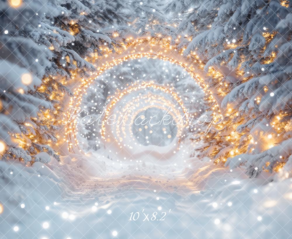 Kate Winter Snow Wonderland Lights Tunnel Backdrop Designed by Emetselch - Image 5