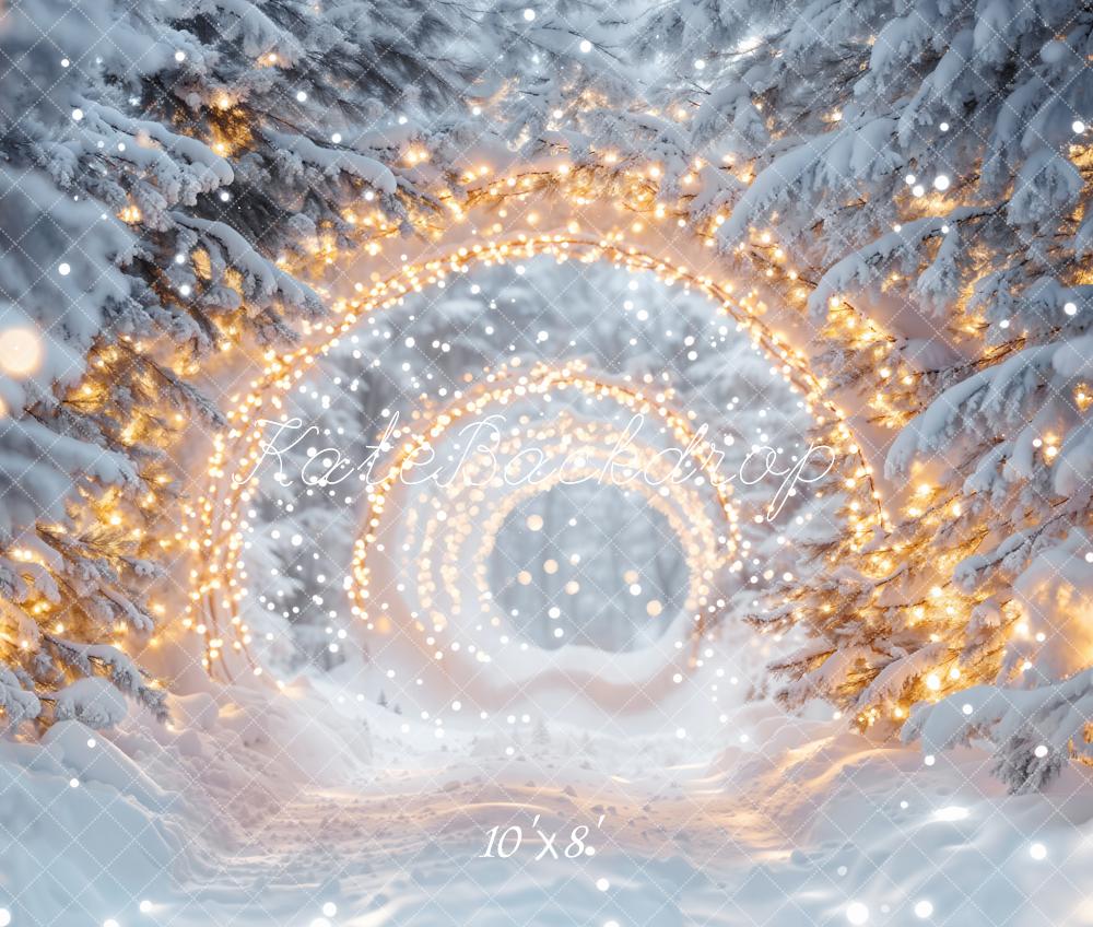 Kate Winter Snow Wonderland Lights Tunnel Backdrop Designed by Emetselch - Image 6