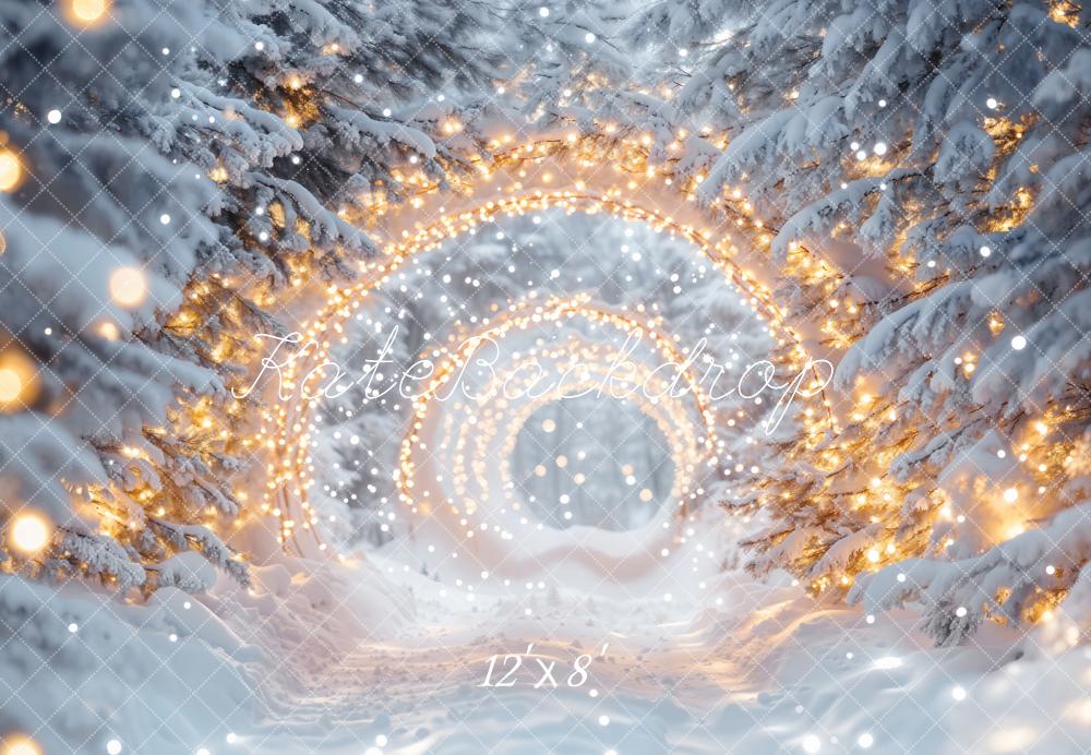 Kate Winter Snow Wonderland Lights Tunnel Backdrop Designed by Emetselch - Image 7