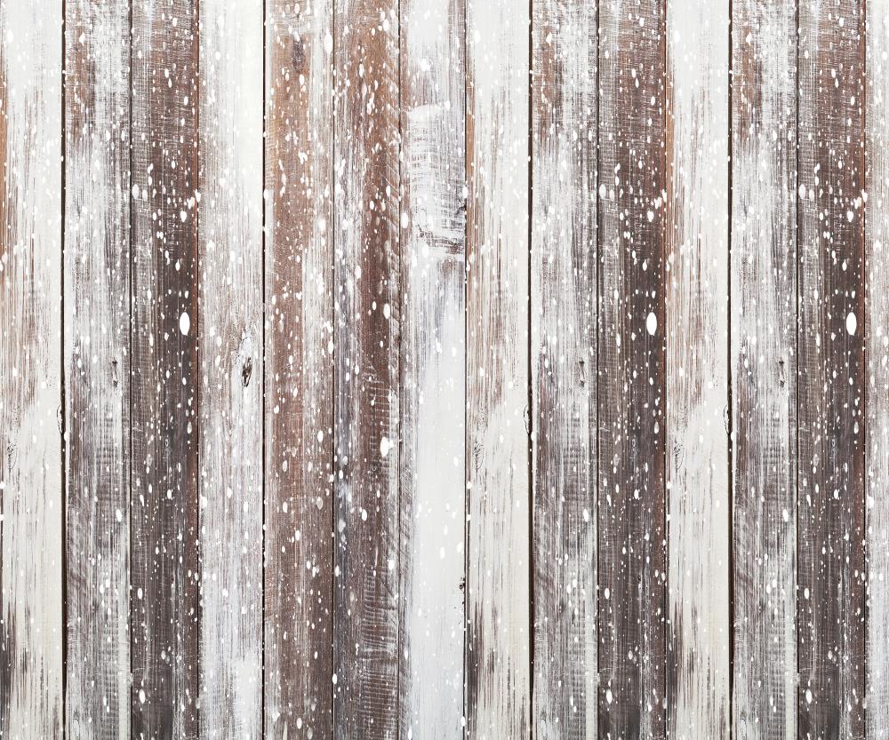 Kate Winter Snow Wood Christmas Backdrops for Newborn - Image 3