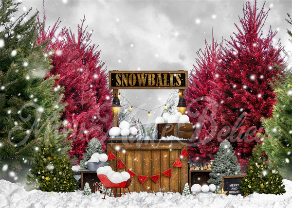 Kate Winter Snowball Stand Backdrop Designed by Mini MakeBelieve