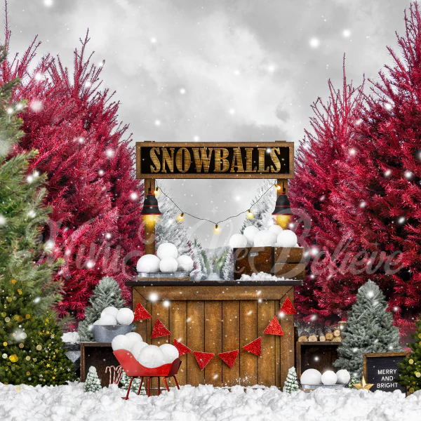 Kate Winter Snowball Stand Backdrop Designed by Mini MakeBelieve - Image 2