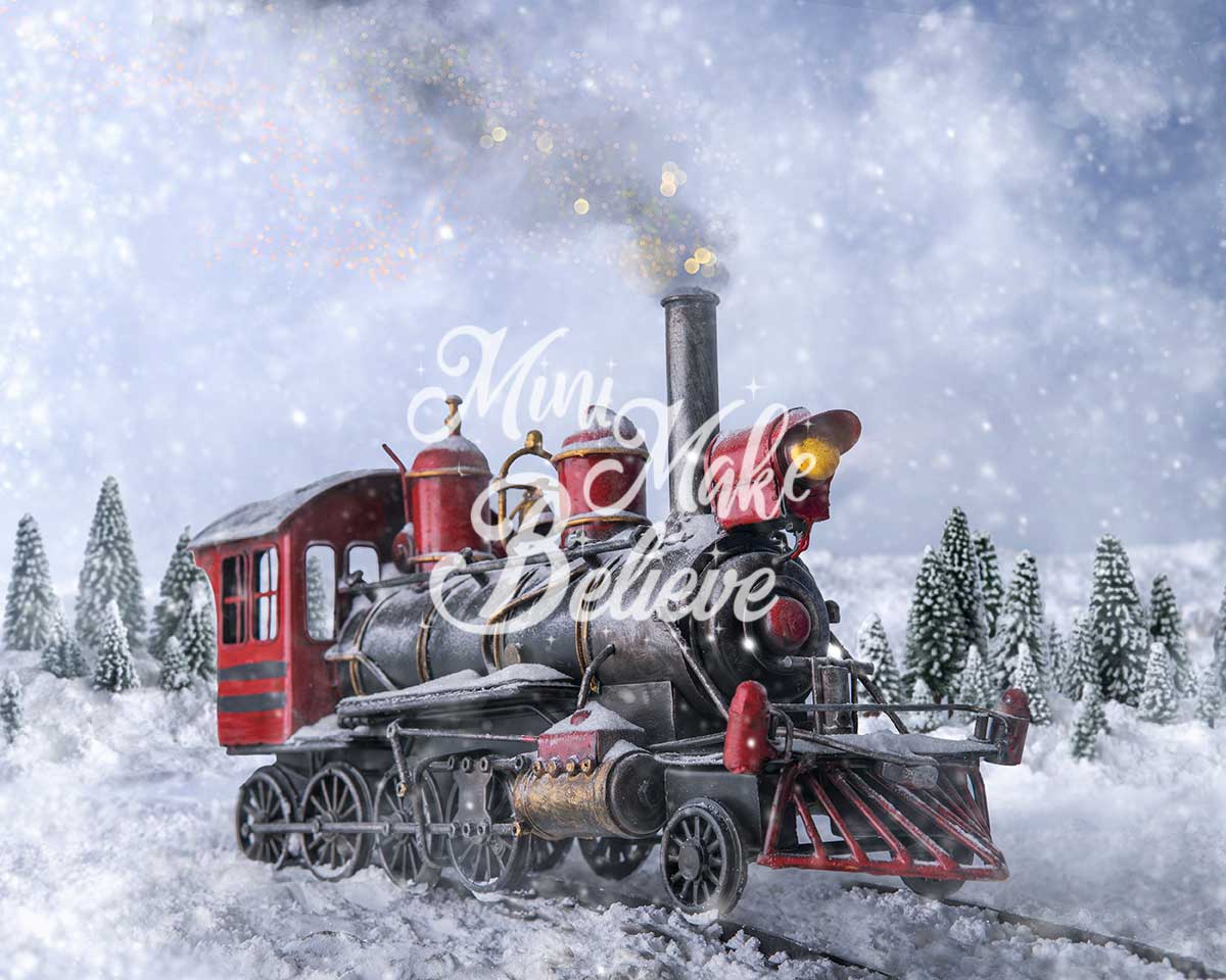 Kate Winter Snowflake Train Backdrop Designed by Mini MakeBelieve - Image 3