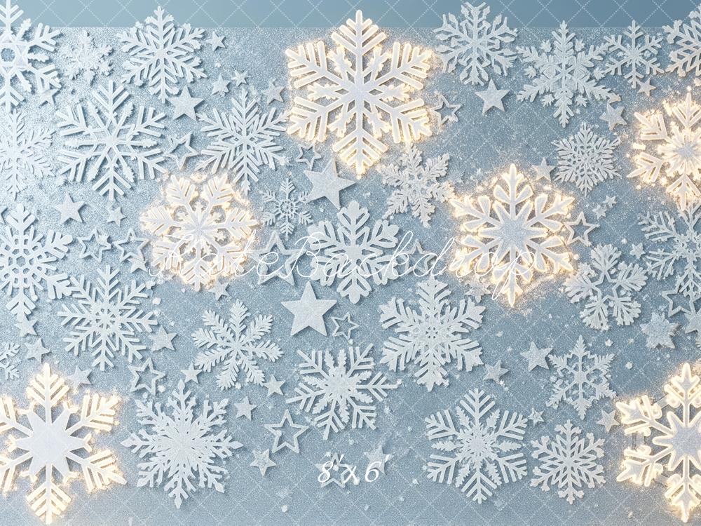 Kate Winter Snowflakes Stars Lights Backdrop Designed by Patty Robert - Image 3