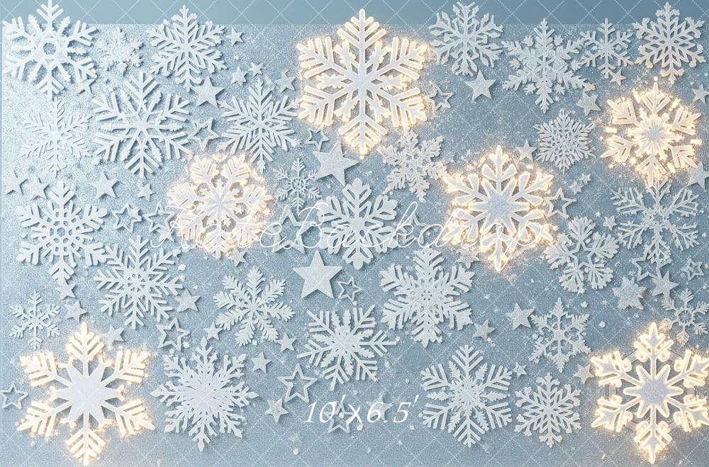 Kate Winter Snowflakes Stars Lights Backdrop Designed by Patty Robert - Image 4