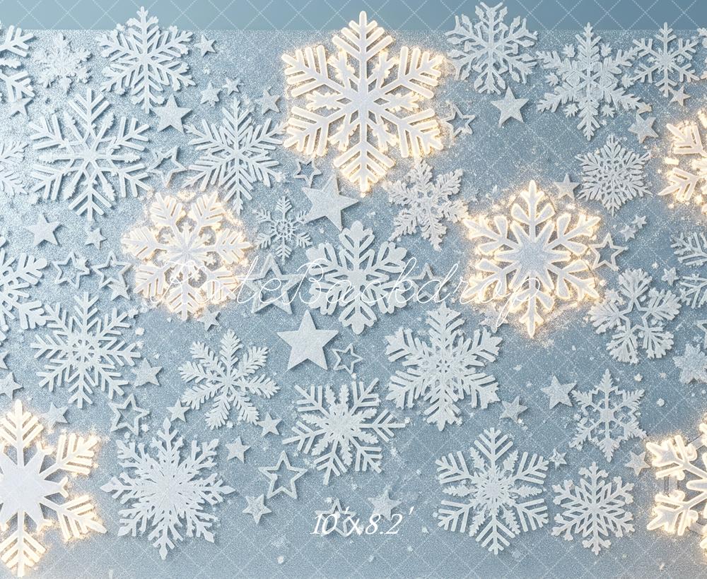 Kate Winter Snowflakes Stars Lights Backdrop Designed by Patty Robert - Image 6