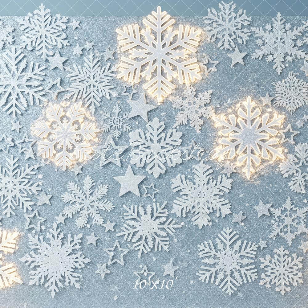 Kate Winter Snowflakes Stars Lights Backdrop Designed by Patty Robert - Image 7