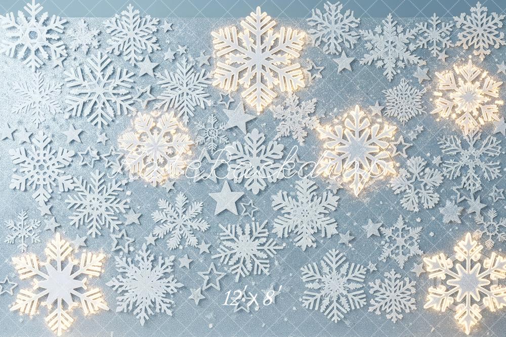Kate Winter Snowflakes Stars Lights Backdrop Designed by Patty Robert - Image 8