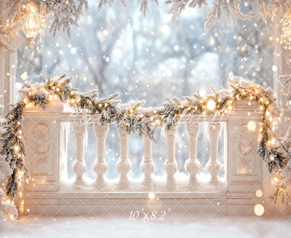 Kate Winter Snowy Balcony White Backdrop Designed by Emetselch - Image 5