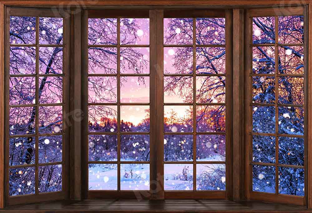 Kate Winter Snowy Window Backdrop Designed by Chain Photography - Image 2