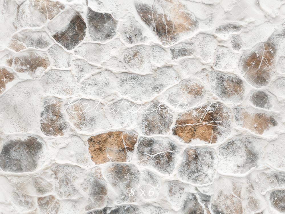Kate Winter Vintage Cobblestone Snow Floor Backdrop Designed by Emetselch - Image 4