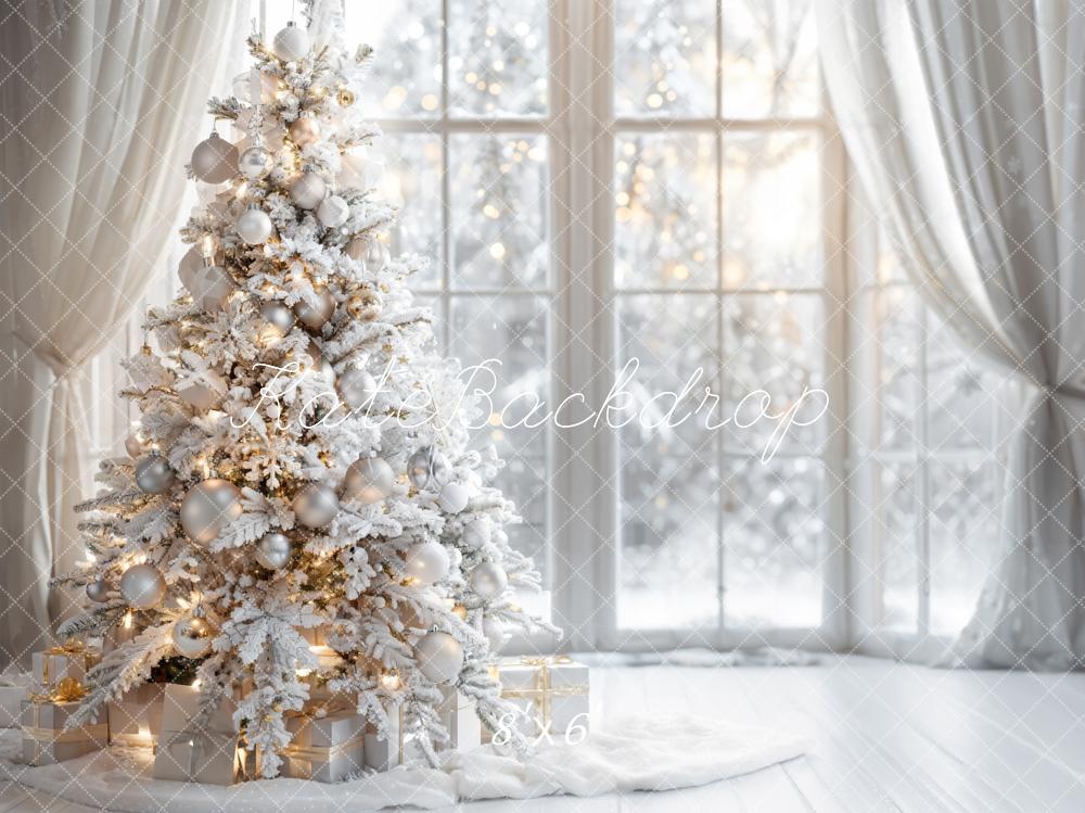 Kate Winter White Christmas Tree Window Backdrop Designed by Emetselch - Image 4