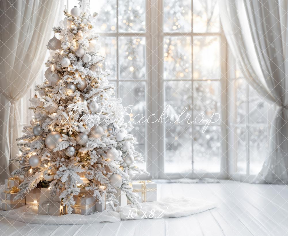 Kate Winter White Christmas Tree Window Backdrop Designed by Emetselch - Image 6