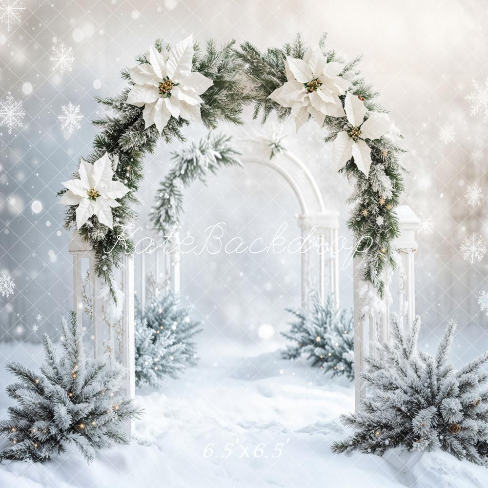 Kate Winter White Floral Arch Backdrop Designed by Emetselch - Image 2