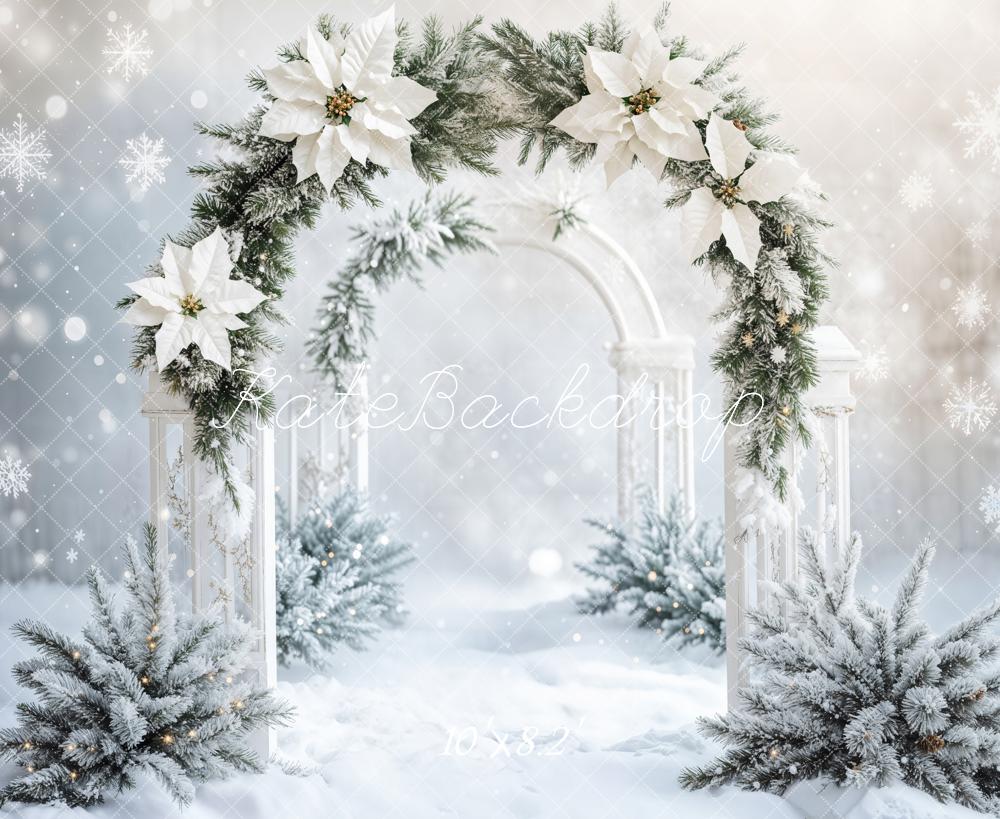 Kate Winter White Floral Arch Backdrop Designed by Emetselch - Image 5