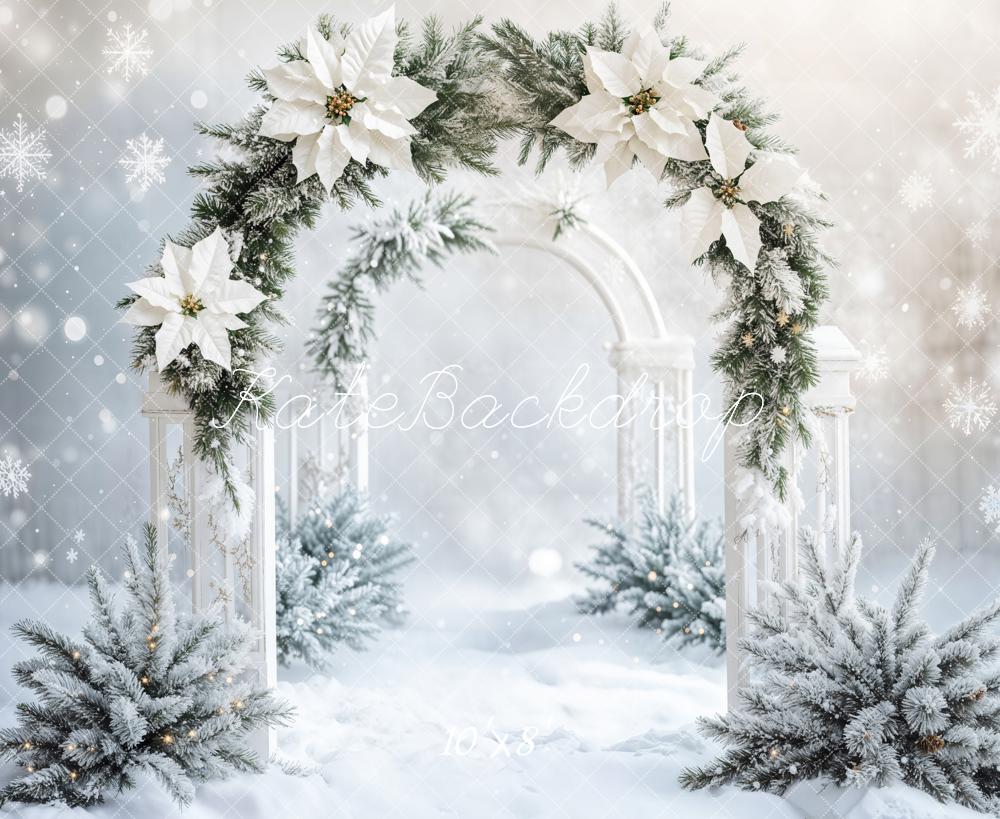 Kate Winter White Floral Arch Backdrop Designed by Emetselch - Image 7