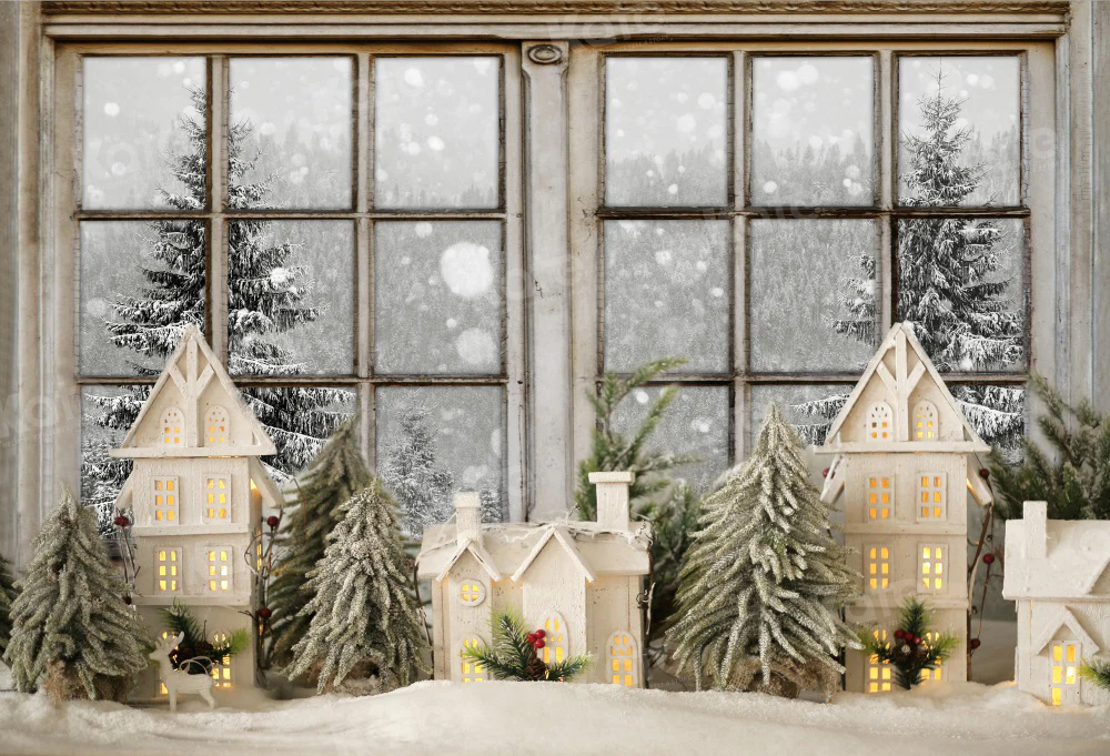 Kate Winter Window Christmas Backdrop for Photography - Image 2