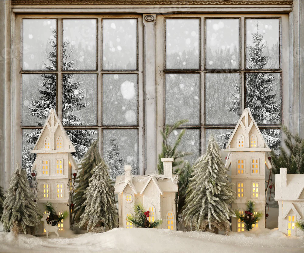 Kate Winter Window Christmas Backdrop for Photography - Image 4