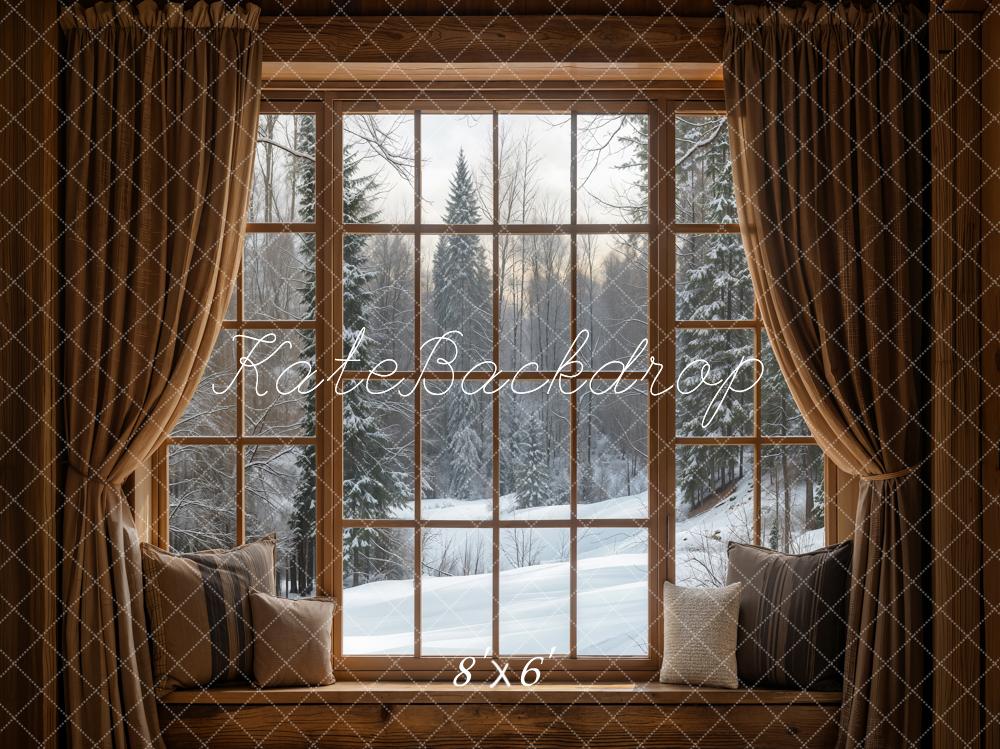 Kate Winter Window Snow Scene Backdrop Designed by Emetselch - Image 3