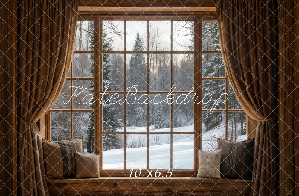 Kate Winter Window Snow Scene Backdrop Designed by Emetselch - Image 4