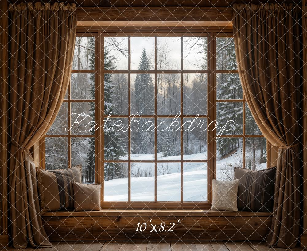 Kate Winter Window Snow Scene Backdrop Designed by Emetselch - Image 5