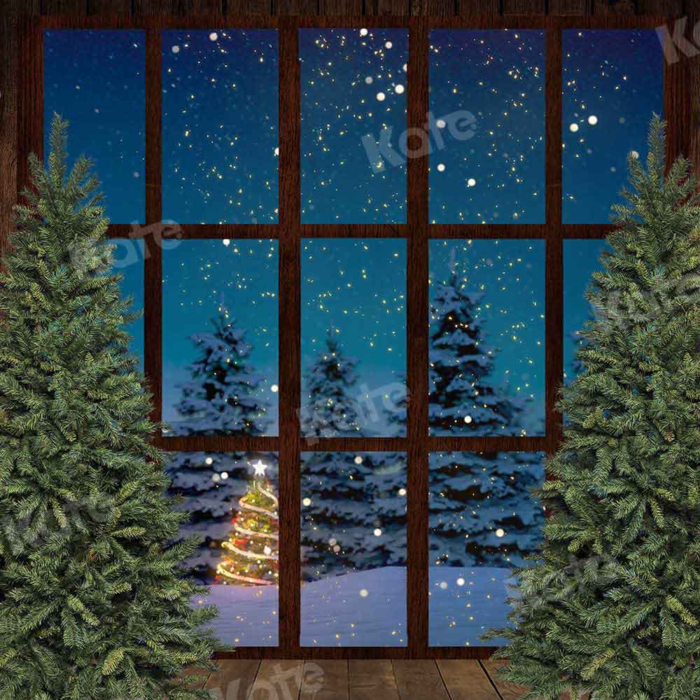 Kate Winter Wooden House Night backdrop Designed by Chain Photography - Image 2