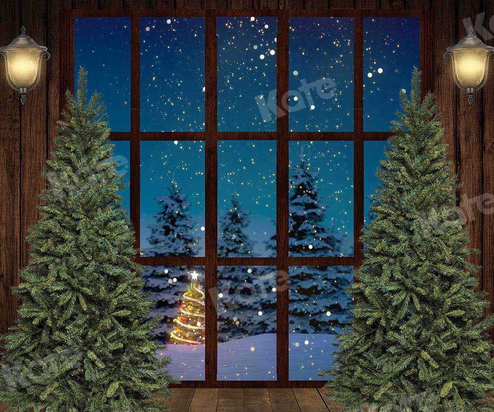 Kate Winter Wooden House Night backdrop Designed by Chain Photography - Image 3