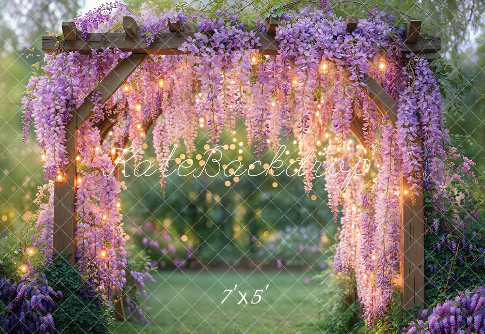 Kate Wisteria Floral Arch Garden Lights Backdrop Designed by Kate Image - Image 2