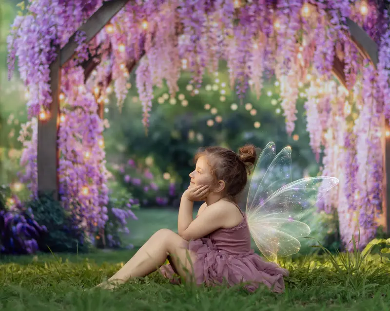 Kate Wisteria Floral Arch Garden Lights Backdrop Designed by Kate Image - Image 3
